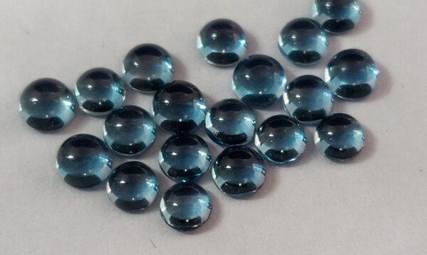 Natural London Blue Topaz 10 mm Round Cabochon – AAA Quality London Blue Topaz Round Cabochon 10mm