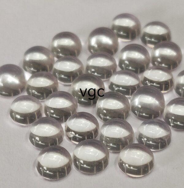 Natural White Topaz 6 mm Round Cabochon – AAA Quality White Topaz Round Cabochon 6mm