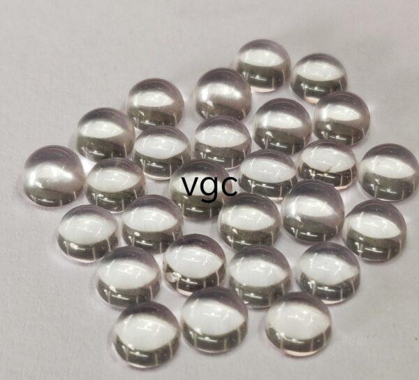 Natural White Topaz 6 mm Round Cabochon – AAA Quality White Topaz Round Cabochon 6mm