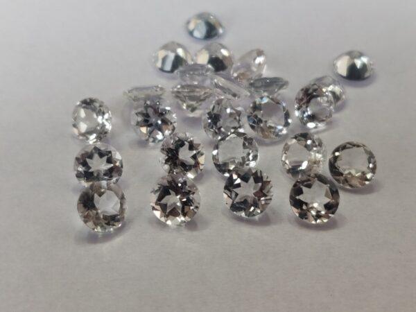 Natural White Topaz 3.5 mm Round Faceted Cut – AAA Quality White Topaz Round Faceted Cut 3.5mm