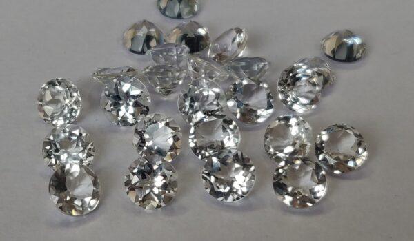 Natural White Topaz 9 mm Round Faceted Cut – AAA Quality White Topaz Round Faceted Cut 9mm