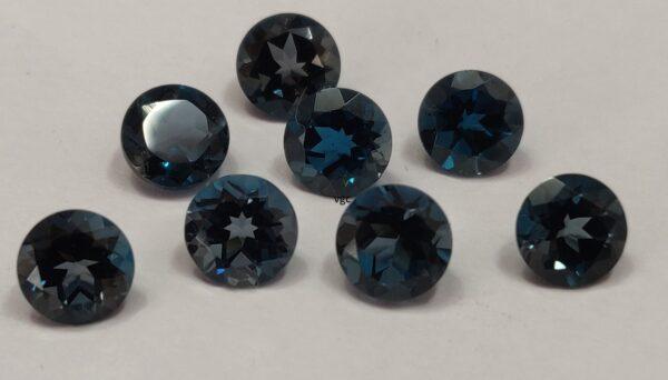 Natural London Blue Topaz 6 mm Round Faceted Cut – AAA Quality London Blue Topaz Round Faceted Cut 6mm