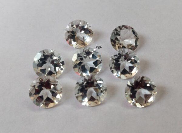 Natural White Topaz 9 mm Round Faceted Cut – AAA Quality White Topaz Round Faceted Cut 9mm