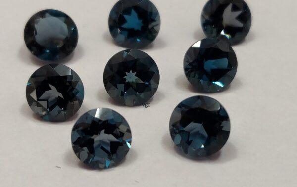 Natural London Blue Topaz 6 mm Round Faceted Cut – AAA Quality London Blue Topaz Round Faceted Cut 6mm