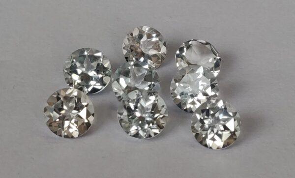 Natural White Topaz 9 mm Round Faceted Cut – AAA Quality White Topaz Round Faceted Cut 9mm