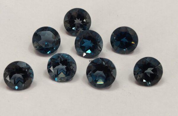 Natural London Blue Topaz 6 mm Round Faceted Cut – AAA Quality London Blue Topaz Round Faceted Cut 6mm