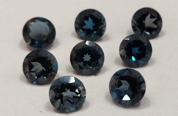 Natural London Blue Topaz 6 mm Round Faceted Cut – AAA Quality London Blue Topaz Round Faceted Cut 6mm