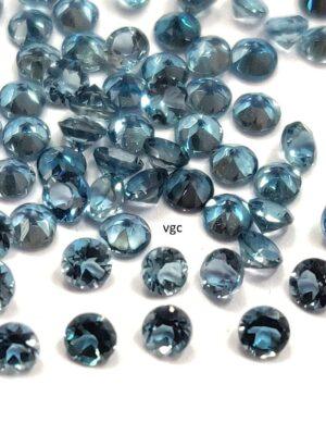 Natural London Blue Topaz 2 mm Round Faceted Cut – AAA Quality London Blue Topaz Round Faceted Cut 2mm