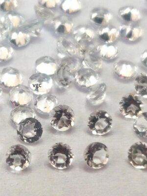 Natural White Topaz 2.75 mm Round Faceted Cut – AAA Quality White Topaz Round Faceted Cut 2.75mm