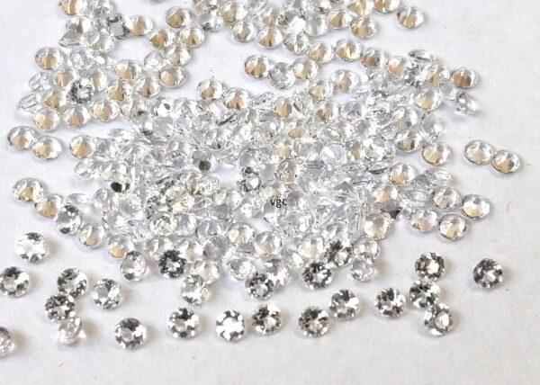 Natural White Topaz 1 mm Round Faceted Cut – AAA Quality White Topaz Round Faceted Cut 1mm