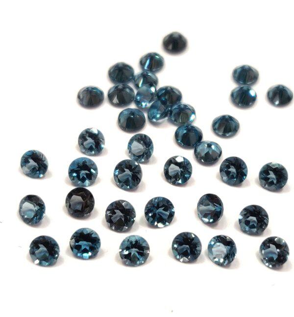 Natural London Blue Topaz 1 mm Round Faceted Cut – AAA Quality London Blue Topaz Round Faceted Cut 1mm