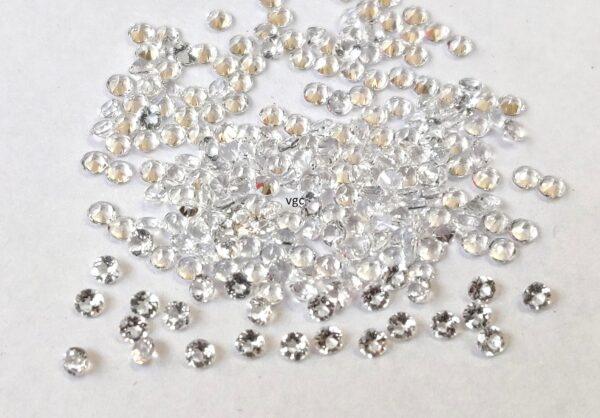 Natural White Topaz 1 mm Round Faceted Cut – AAA Quality White Topaz Round Faceted Cut 1mm