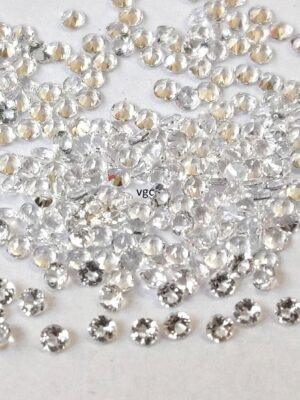 Natural White Topaz 1 mm Round Faceted Cut – AAA Quality White Topaz Round Faceted Cut 1mm