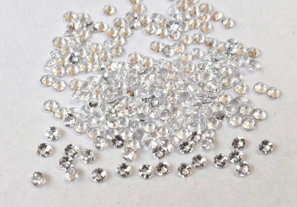 Natural White Topaz 1 mm Round Faceted Cut – AAA Quality White Topaz Round Faceted Cut 1mm