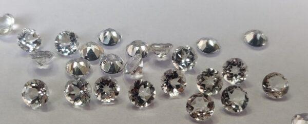 Natural White Topaz 9 mm Round Faceted Cut – AAA Quality White Topaz Round Faceted Cut 9mm