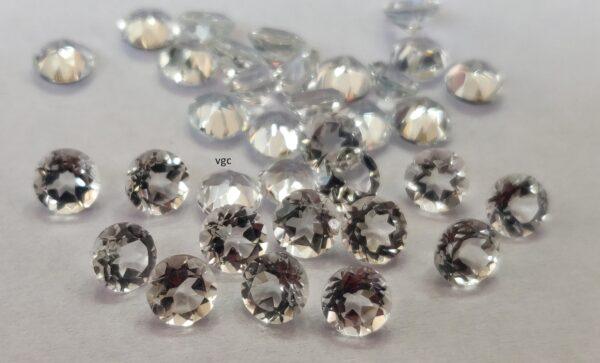 Natural White Topaz 9 mm Round Faceted Cut – AAA Quality White Topaz Round Faceted Cut 9mm