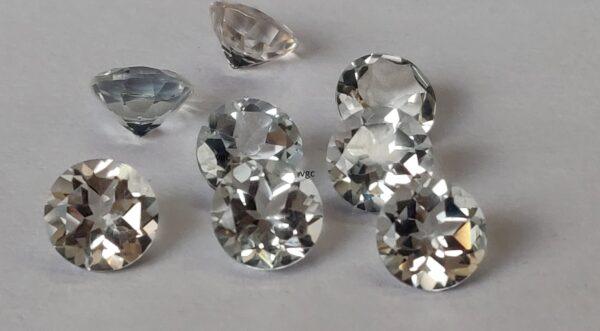 Natural White Topaz 9 mm Round Faceted Cut – AAA Quality White Topaz Round Faceted Cut 9mm