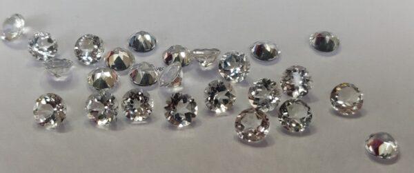 Natural White Topaz 3.5 mm Round Faceted Cut – AAA Quality White Topaz Round Faceted Cut 3.5mm