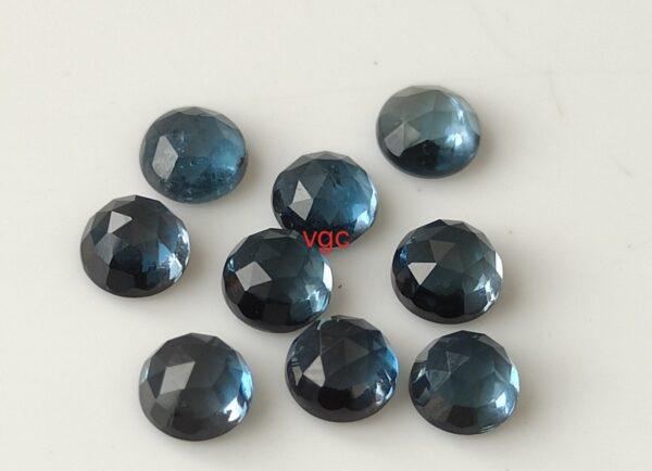 Natural London Blue Topaz 10 mm Round Rose Cut – AAA Quality London Blue Topaz Round Rose Cut 10mm