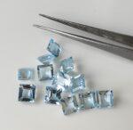 Natural Sky Blue Topaz 10 mm Square Faceted Cut – AAA Quality Sky Blue Topaz Square Faceted Cut 10mm