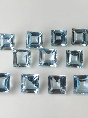 Natural Sky Blue Topaz 10 mm Square Faceted Cut – AAA Quality Sky Blue Topaz Square Faceted Cut 10mm