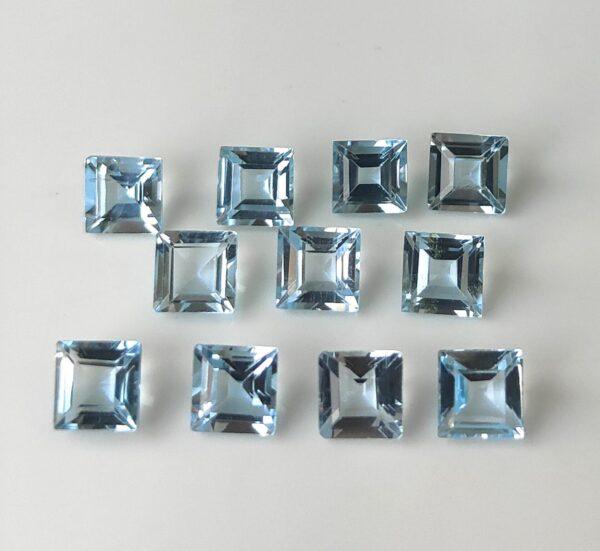 Natural Sky Blue Topaz 10 mm Square Faceted Cut – AAA Quality Sky Blue Topaz Square Faceted Cut 10mm