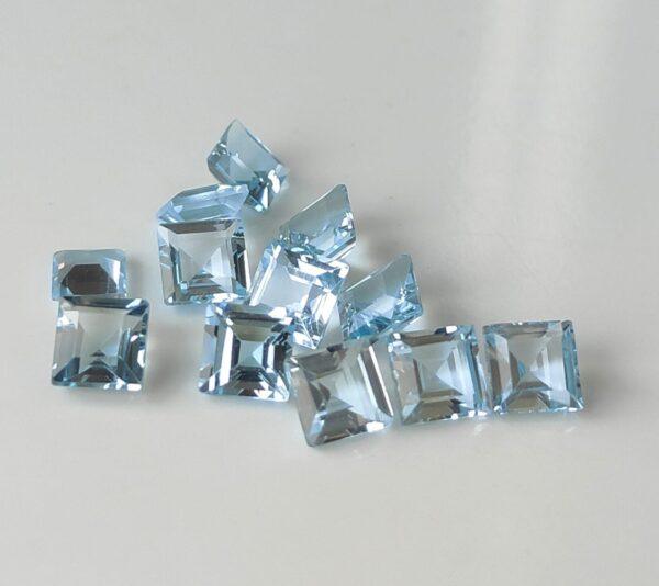 Natural Sky Blue Topaz 10 mm Square Faceted Cut – AAA Quality Sky Blue Topaz Square Faceted Cut 10mm