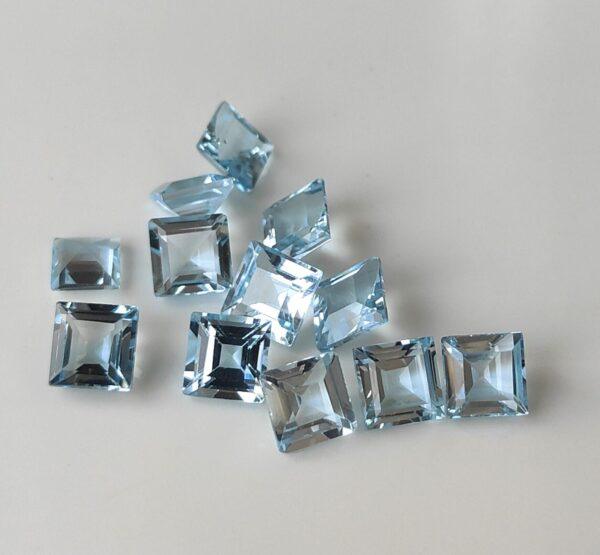 Natural Sky Blue Topaz 10 mm Square Faceted Cut – AAA Quality Sky Blue Topaz Square Faceted Cut 10mm