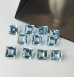 Natural Sky Blue Topaz 10 mm Square Faceted Cut – AAA Quality Sky Blue Topaz Square Faceted Cut 10mm