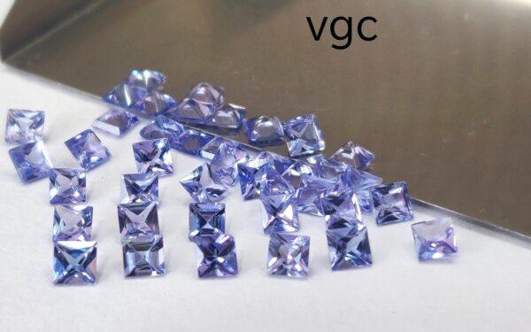 Natural Tanzanite 3 mm Square Cut Faceted – AAA Quality Tanzanite Square Faceted 3mm