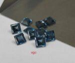 Natural London Blue Topaz 4 mm Square Faceted Cut – AAA Quality London Blue Topaz Square Faceted Cut 4mm
