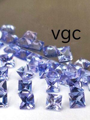Natural Tanzanite 3 mm Square Cut Faceted – AAA Quality Tanzanite Square Faceted 3mm