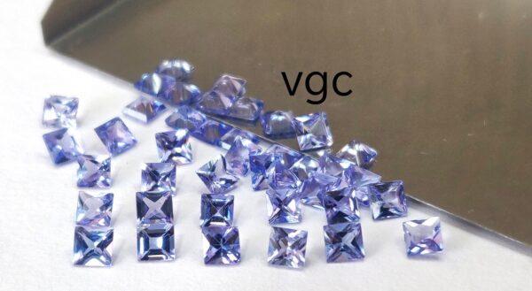 Natural Tanzanite 3 mm Square Cut Faceted – AAA Quality Tanzanite Square Faceted 3mm