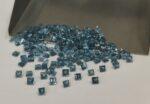Natural London Blue Topaz 2 mm Square Faceted Cut – AAA Quality London Blue Topaz Square Faceted Cut 2mm