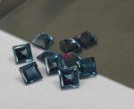 Natural London Blue Topaz 4 mm Square Faceted Cut – AAA Quality London Blue Topaz Square Faceted Cut 4mm