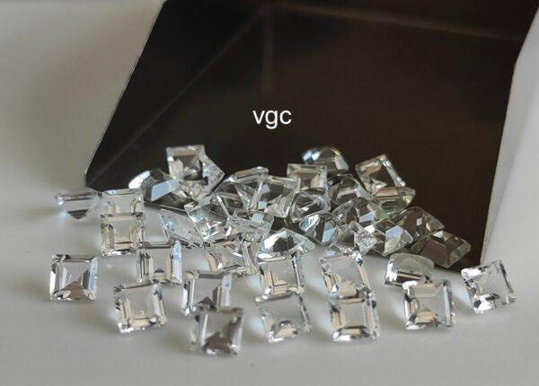 Natural White Topaz 3 mm Square Faceted Cut – AAA Quality White Topaz Square Faceted Cut 3mm