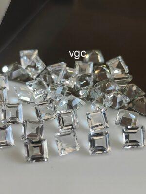 Natural White Topaz 3 mm Square Faceted Cut – AAA Quality White Topaz Square Faceted Cut 3mm