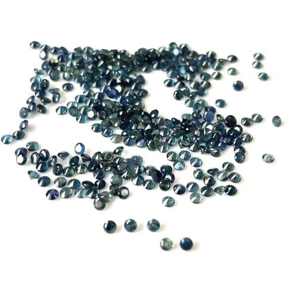Natural Blue Teal Sapphire 2.5 mm Round Diamond Faceted Cut – AAA Quality Blue Teal Sapphire Round Diamond Cut 2.5mm