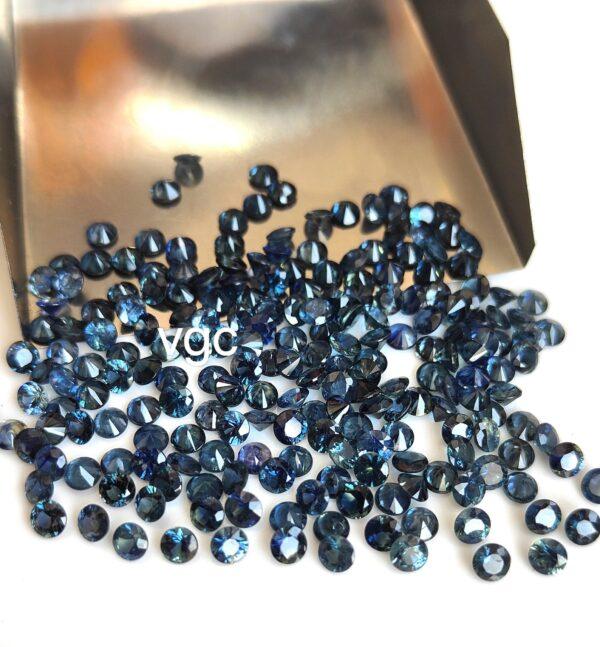 Natural Blue Teal Sapphire 3.25 mm Round Diamond Faceted Cut – AAA Quality Blue Teal Sapphire Round Diamond Cut 3.25mm