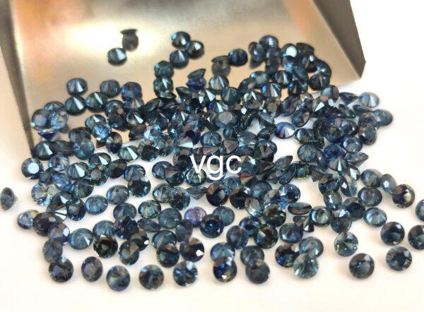 Natural Blue Teal Sapphire 3.25 mm Round Diamond Faceted Cut – AAA Quality Blue Teal Sapphire Round Diamond Cut 3.25mm
