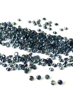 Natural Blue Teal Sapphire 2.5 mm Round Diamond Faceted Cut – AAA Quality Blue Teal Sapphire Round Diamond Cut 2.5mm