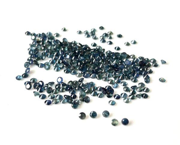 Natural Blue Teal Sapphire 2.5 mm Round Diamond Faceted Cut – AAA Quality Blue Teal Sapphire Round Diamond Cut 2.5mm