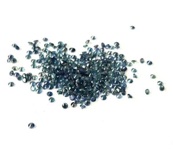 Natural Blue Teal Sapphire 2.5 mm Round Diamond Faceted Cut – AAA Quality Blue Teal Sapphire Round Diamond Cut 2.5mm