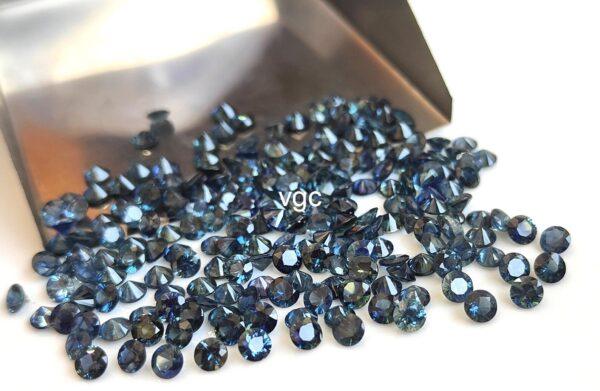 Natural Blue Teal Sapphire 3.25 mm Round Diamond Faceted Cut – AAA Quality Blue Teal Sapphire Round Diamond Cut 3.25mm