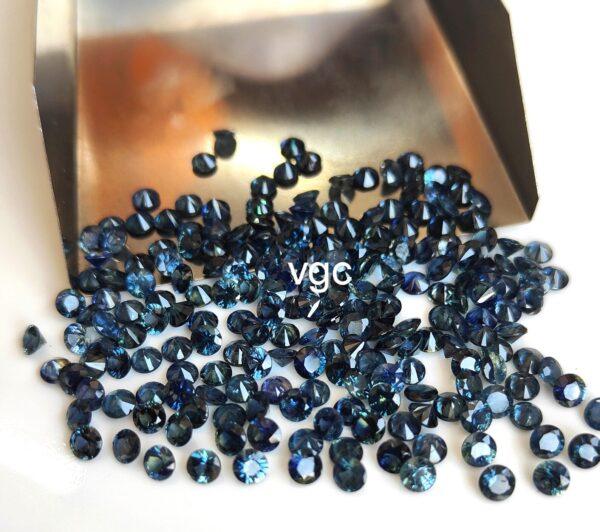 Natural Blue Teal Sapphire 3.25 mm Round Diamond Faceted Cut – AAA Quality Blue Teal Sapphire Round Diamond Cut 3.25mm