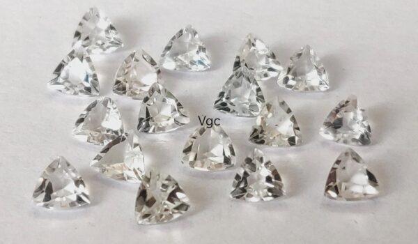 Natural White Topaz 10 mm Trillion Faceted Cut – AAA Quality White Topaz Trillion Faceted Cut 10mm