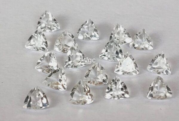Natural White Topaz 10 mm Trillion Faceted Cut – AAA Quality White Topaz Trillion Faceted Cut 10mm