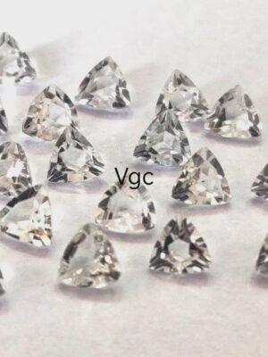 Natural White Topaz 10 mm Trillion Faceted Cut – AAA Quality White Topaz Trillion Faceted Cut 10mm