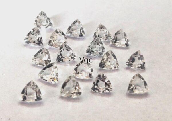 Natural White Topaz 10 mm Trillion Faceted Cut – AAA Quality White Topaz Trillion Faceted Cut 10mm