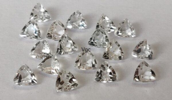 Natural White Topaz 10 mm Trillion Faceted Cut – AAA Quality White Topaz Trillion Faceted Cut 10mm